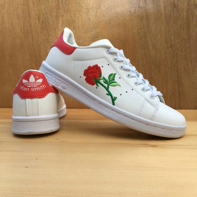 adidas shoes with roses