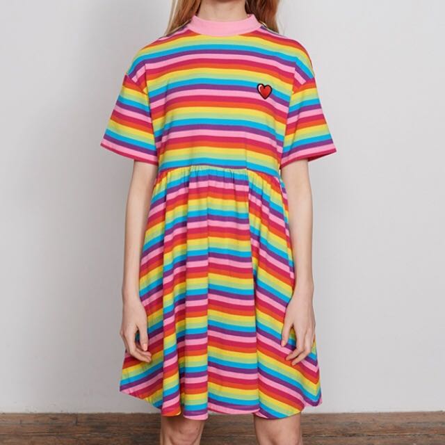 AUTHENTIC NWT LAZY OAF RAINBOW SALLY SACK DRESS Women s Fashion Tops Sleeveless on Carousell