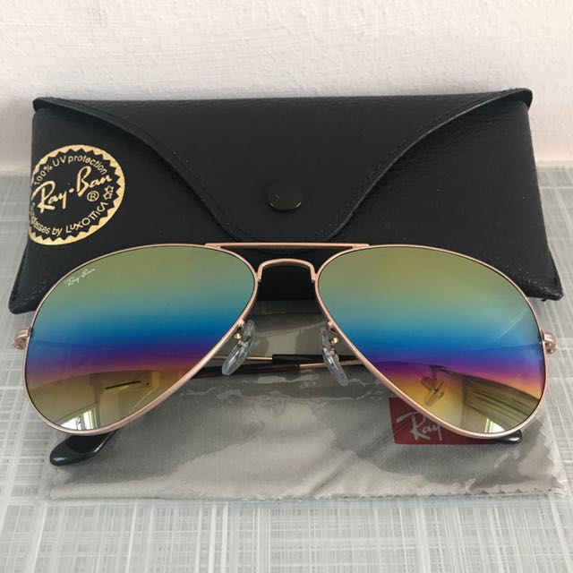 BNIB Authentic Rayban Aviator Rainbow Lens, Women's Fashion, Watches &  Accessories, Other Accessories on Carousell