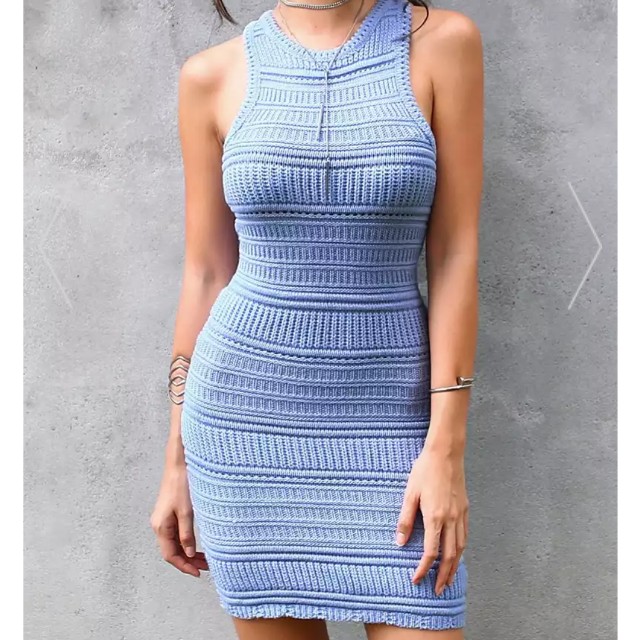 baby blue knit dress