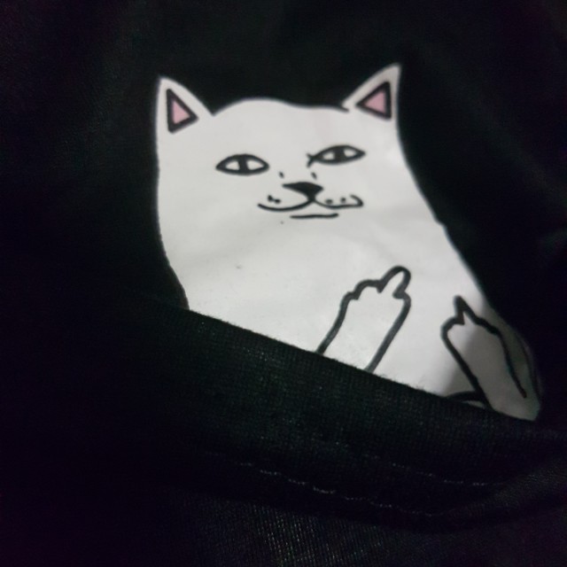 Middle finger store cat shirt brand