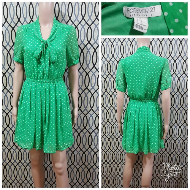 forever 21 green polka dot dress