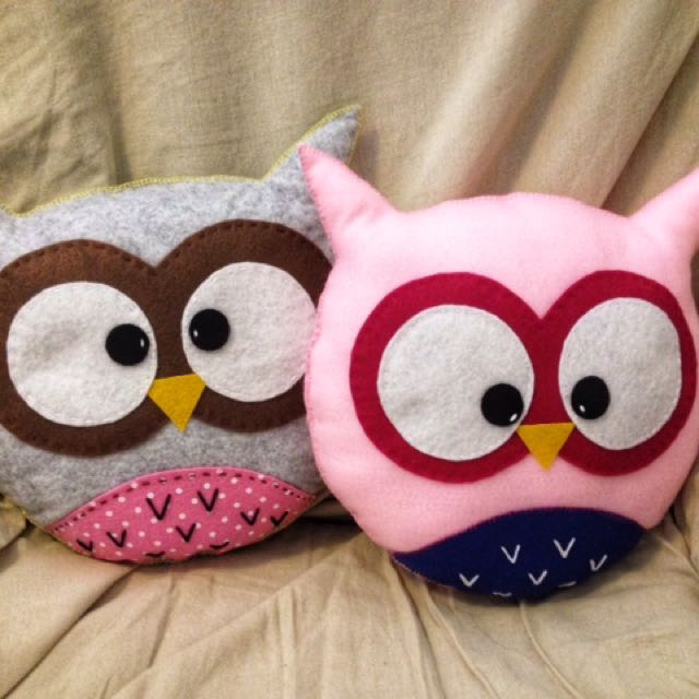 Handmade felt baby pillow owl Hobbies Toys Stationery Craft