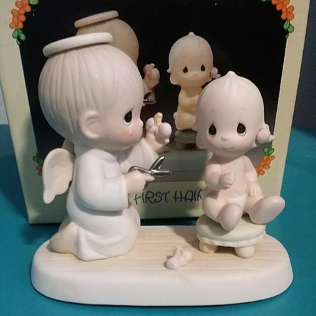 Precious Moments Angel Boy With Baby Girl Figurine Baby S First Haircut Everything Else On Carousell Welcome into god's embrace exclusive figurine. precious moments angel boy with baby