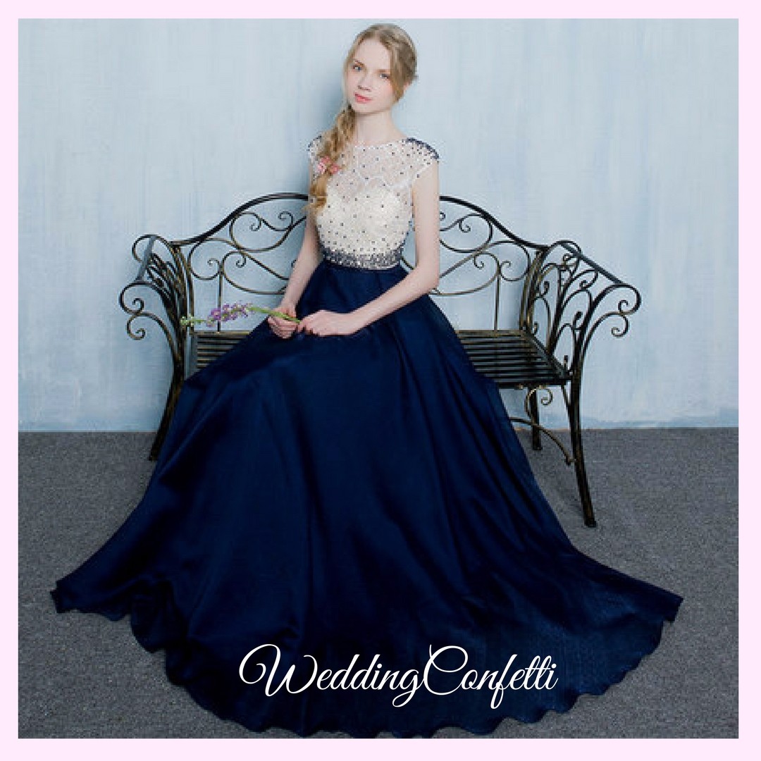 45 Popular Ideas Wedding Dresses Navy Blue And White