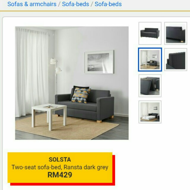 IKEA Solsta Sofa Bed, Furniture & Home Living, Furniture, Sofas on