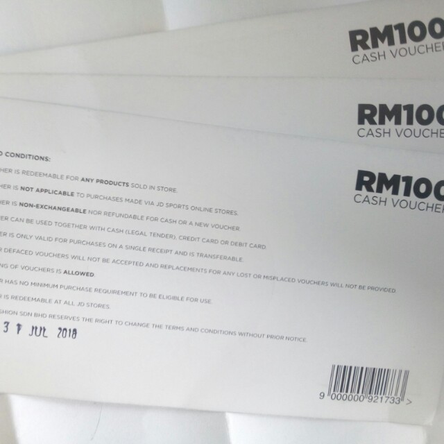 JD SPORTS VOUCHER CASH (RM300), Tickets & Vouchers, Vouchers ...