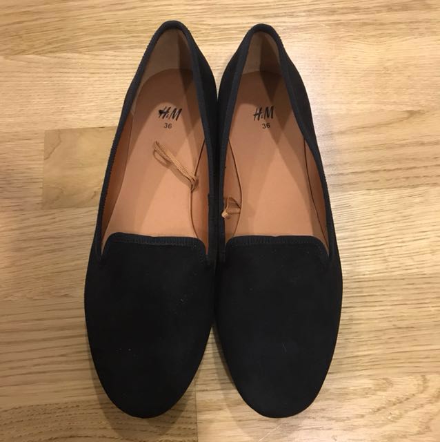 h&m flat shoes black