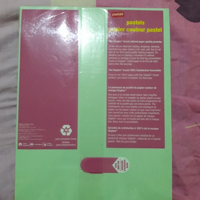 STAPLES PASTEL GREEN PAPER 500 sheets, Hobbies & Toys, Stationary