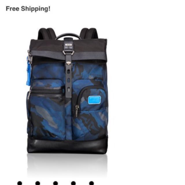 tumi backpack blue camo