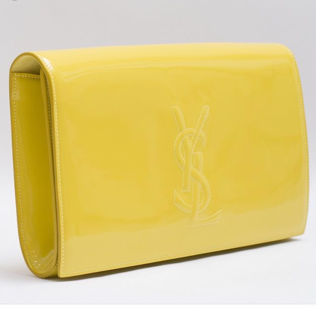 Neon yellow new arrivals ysl clutch