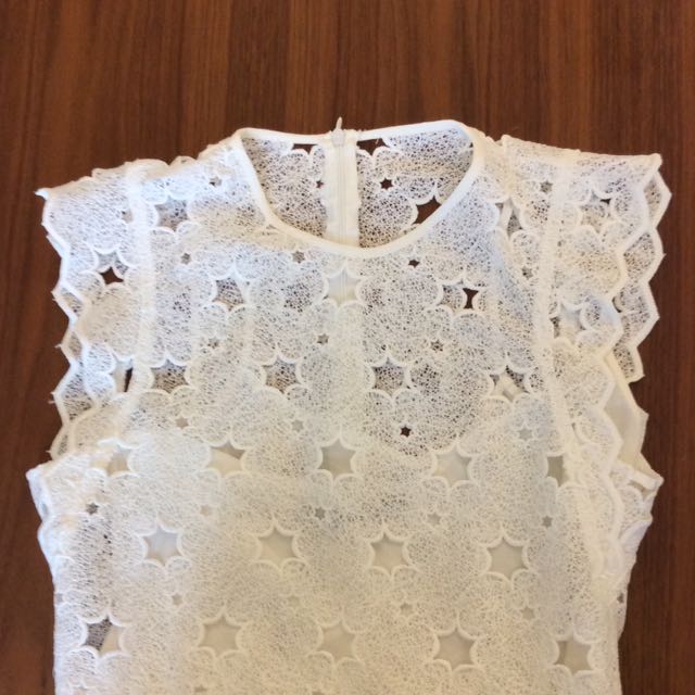 zara white crochet dress