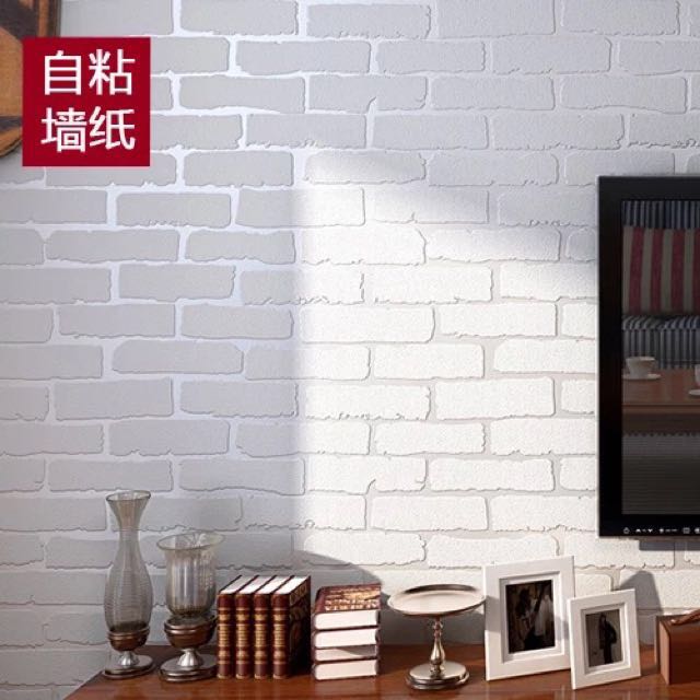 Promo Self Adhesive Bricks Wallpaper Home Furniture Photo
