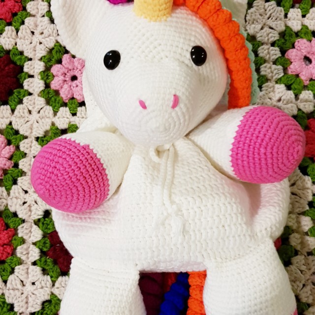 Crochet Unicorn Plushie Bag