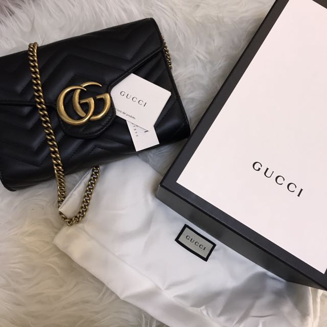 Gucci marmont wallet on chain, Luxury, Bags & Wallets on Carousell