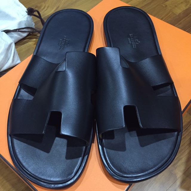 Hermes men sandals size 45, black color(no receipt provided), Men's ...