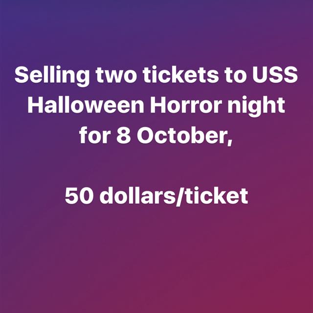 HHN ticket, 2 tickets!, Tickets & Vouchers, Event Tickets on Carousell