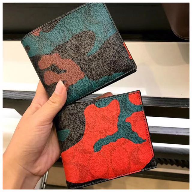 Camo coach wallet men sale