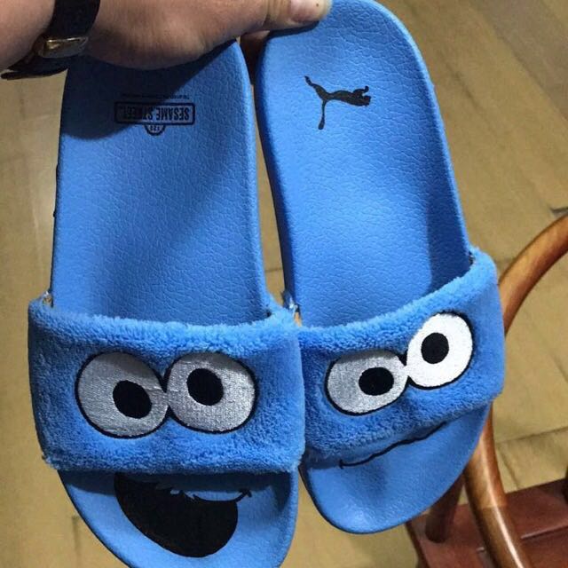 PUMA x Sesame Street Fuzzy Slides Women s Fashion Footwear