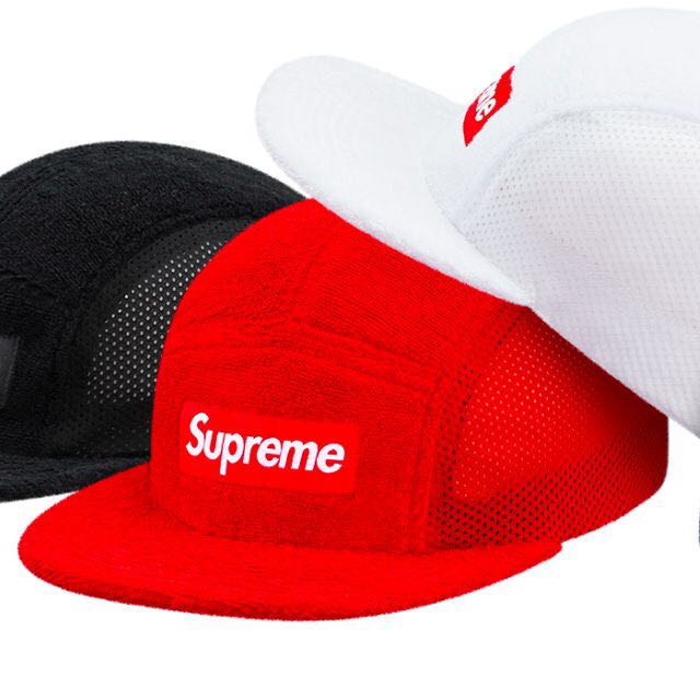 Supreme Terry Mesh Side Panel Camp Cap Men s Fashion Watches