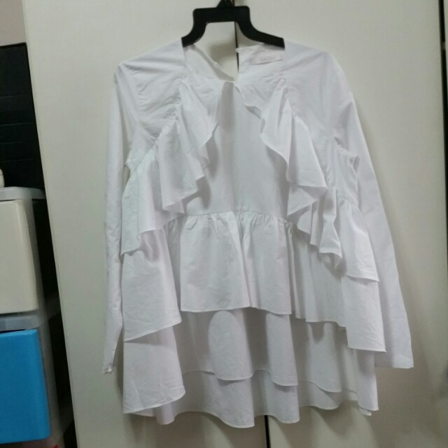 zara white blouse dress