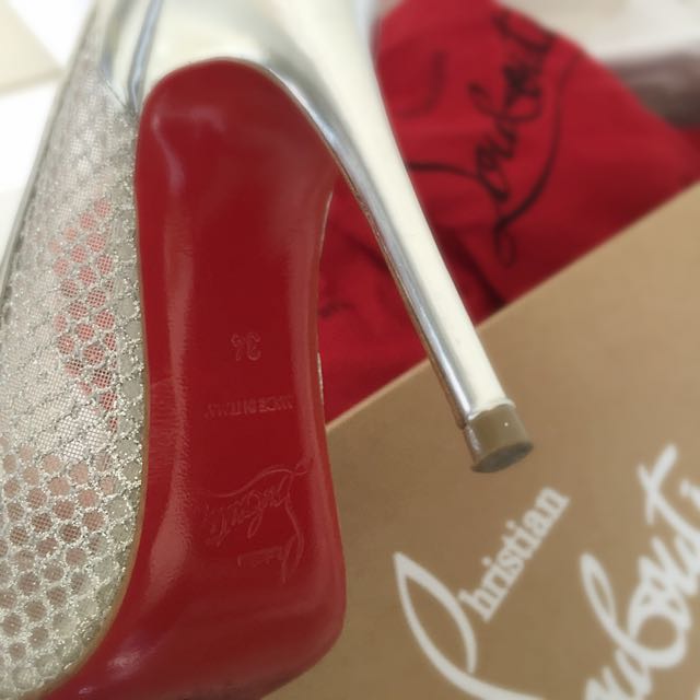 Red bottom heels top silver