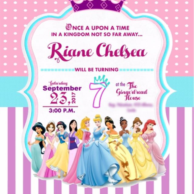 disney princess themed birthday invitation design craft birthday invitation princess theme