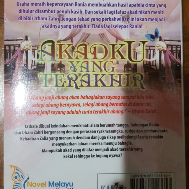 New Malay Novel Akadku Yang Terakhir Hobbies Toys Books Magazines Children S Books On Carousell