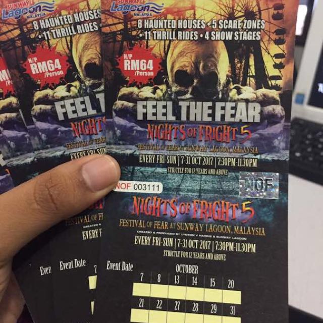 Nights Of Fright 5 2017 Tickets Vouchers Attractions Tickets On Carousell
