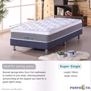 Single*Euro Coil Spinal Care Mattress with TEFLON fabric*