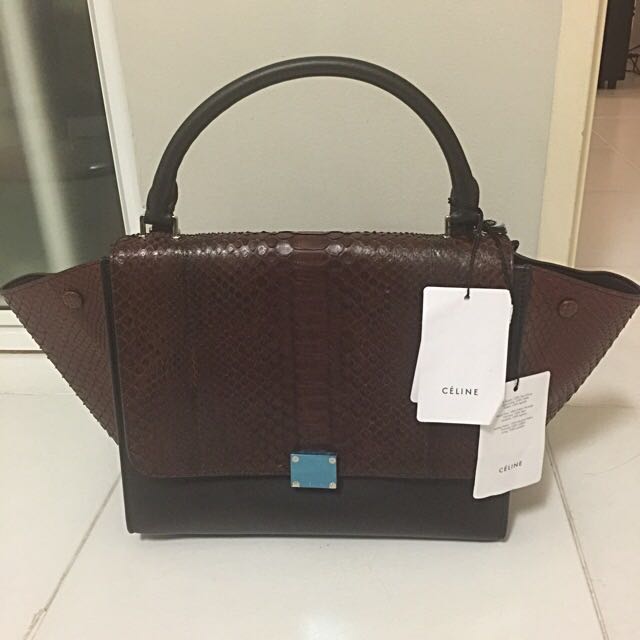 Celine Medium Trapeze Python (Category: Tote Bags) located in Singapore. Submitted by sslhl (Listing ID 130918174, Image 1). Description: Brand new Celine Medium Trapeze Python Beautiful piece Retail $5,800.