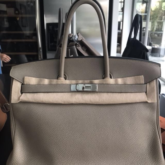 RESERVED* Hermes Birkin 25 GRIS tourterelle RGHW, Luxury, Bags & Wallets on  Carousell