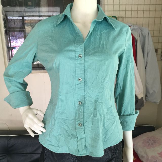 New York Company Mint Green Long Sleeves Blouse Xs Women S