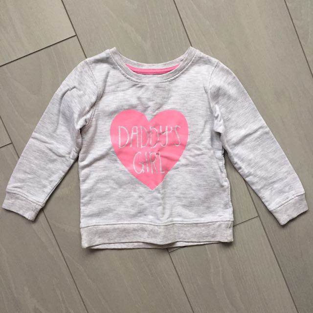 Primark Baby Girl Daddy S Girl Thick Winter Sweatshirt Top Size 24