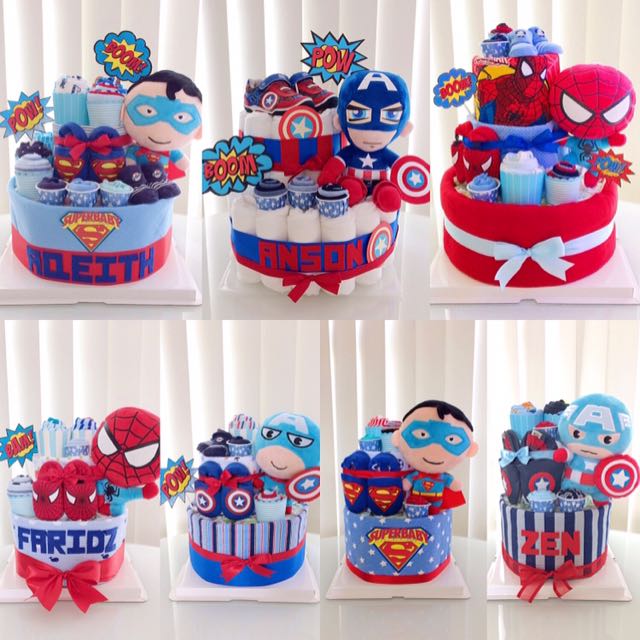 superhero diaper cake