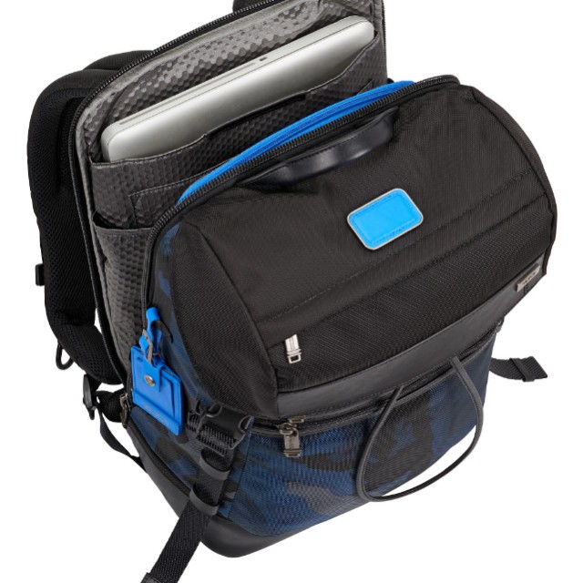 Tumi Alpha Bravo Kinser Flap Backpack Blue Camo Luxury Bags
