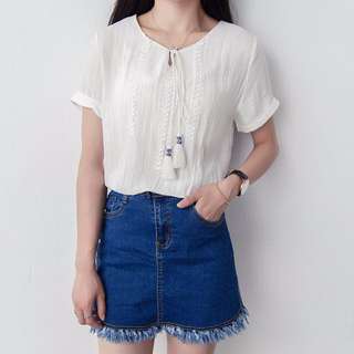 ☑️ [BN] BOHEMIAN SWEET TASSEL BLOUSE JAPAN STYLE TOP