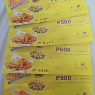 johnny rockets gc (2k worth of GC for only php1000)