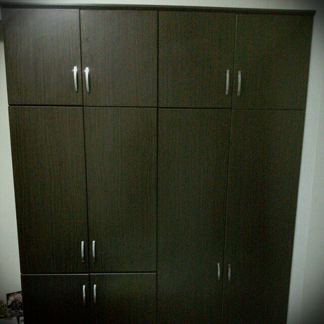 10 Door Wooden Wardrobe Chocolate Brown Color Furniture