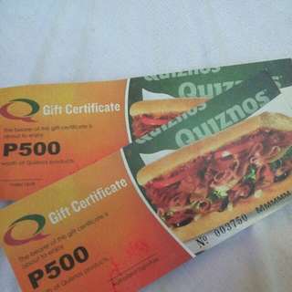 quiznos GC (1k worth of gc for only Php500)