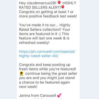 Highly Rated again 🙂Thank you Carousell