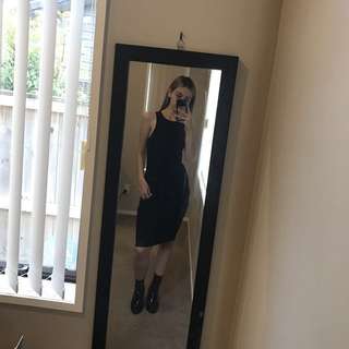 BLACK TANK MIDI DRESS