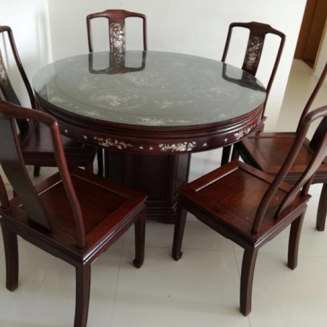 6 Seater Rosewood Dining Table And, Rosewood Round Dining Table