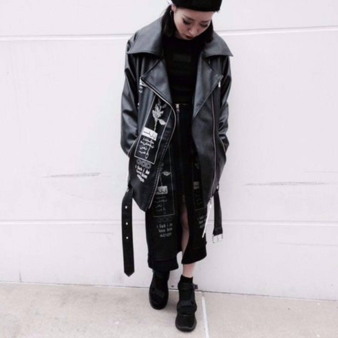 ♠️ MYOB NYC UNISEX Harajuku Rose Leather Jacket, Women's Fashion, Coats,  Jackets and Outerwear on Carousell