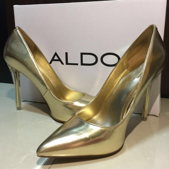 Aldo gold new arrivals pumps