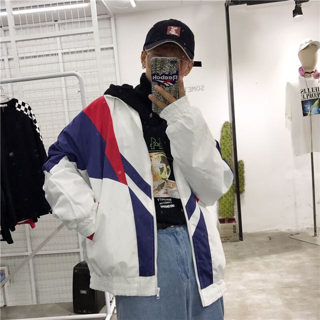 White blue and best sale red jacket