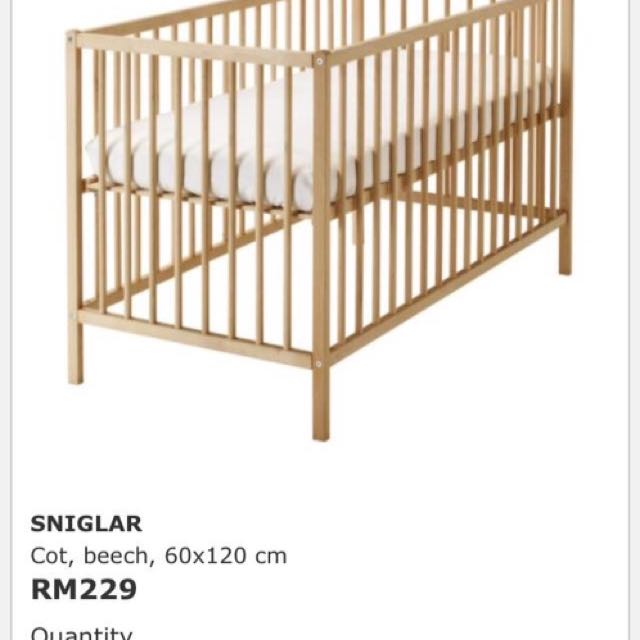 Ikea Sniglar Wood Baby Cot Katil Bayi Home Furniture Ikea Sniglar Wood Baby Cot Katil Bayi Home Furniture On Carou