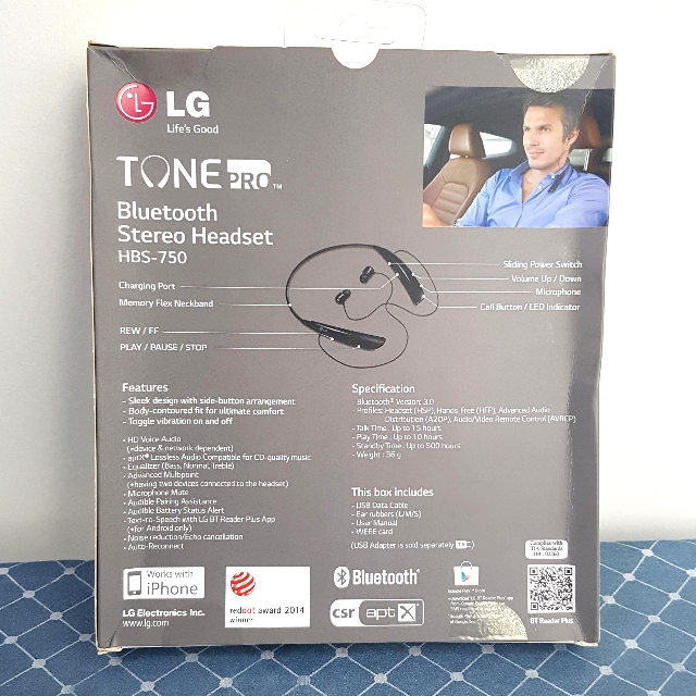 LG Bluetooth Stereo Headset HBS750 (New), Audio, Headphones & Headsets