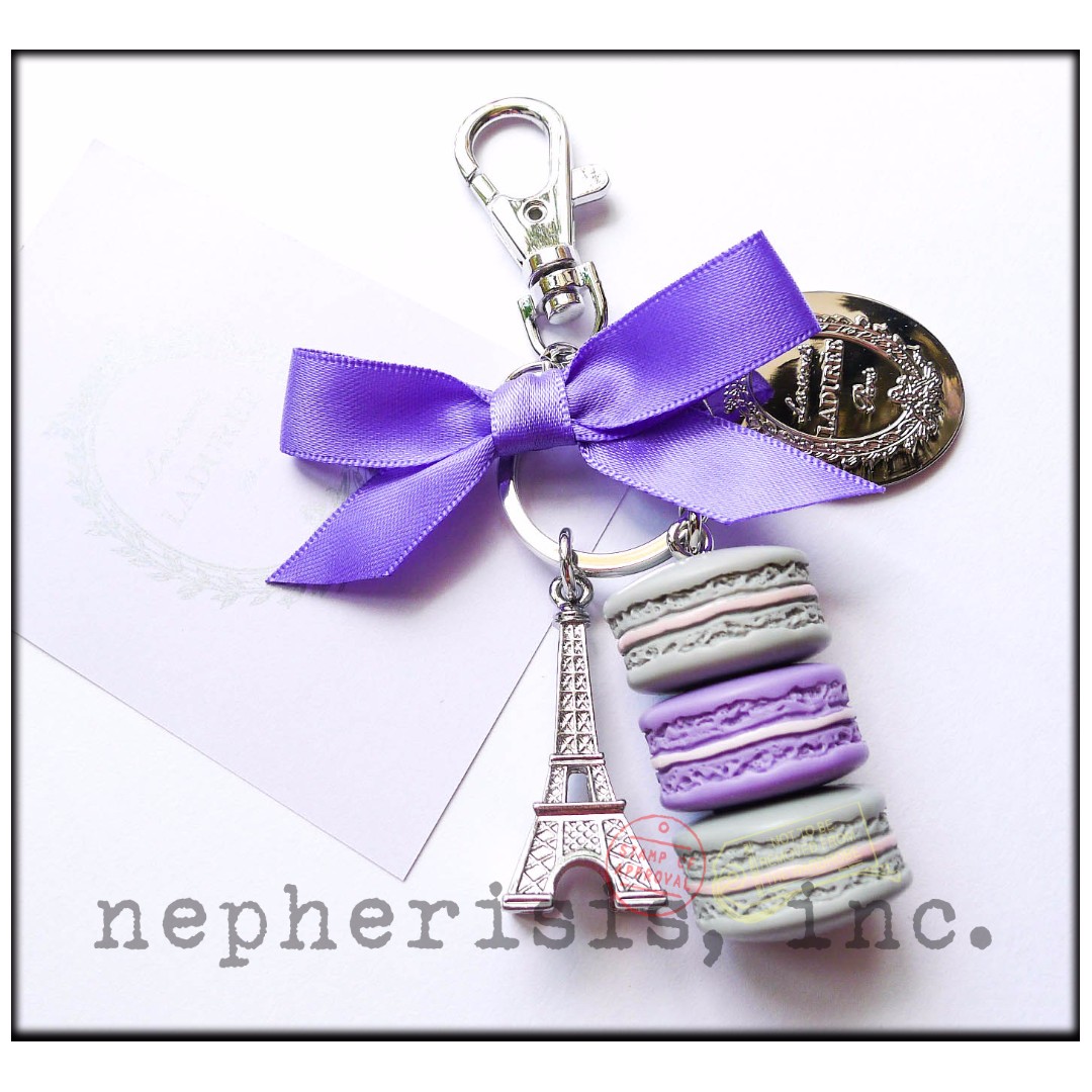 Limited Edition Laduree Paris Macaron Tower Medium Keyring or Bag Charm  PURPLE BAY ROSE, Women's Fashion, Watches & Accessories, Other Accessories  on Carousell