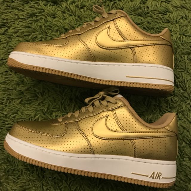 Nike Air Force 1 07 LV 8 gold full authentic Men s Fashion Footwear Sneakers on Carousell